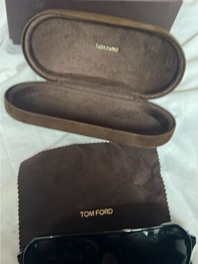Tom Ford Black Sunglasses with Brown Case and Cloth